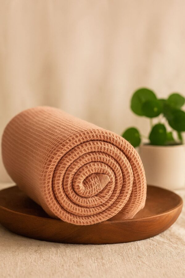 DRAPE&LUXE Honeycomb Cotton Towel – 💖 Blush Pink